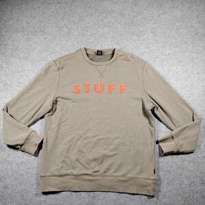 Poler Men's Khaki Tan Stuff Crewneck Long Sleeve Graphic Sweatshirt Size L